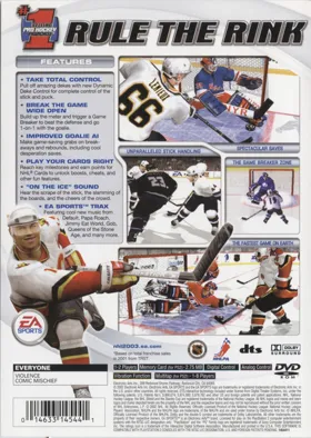 NHL 2003 box cover back